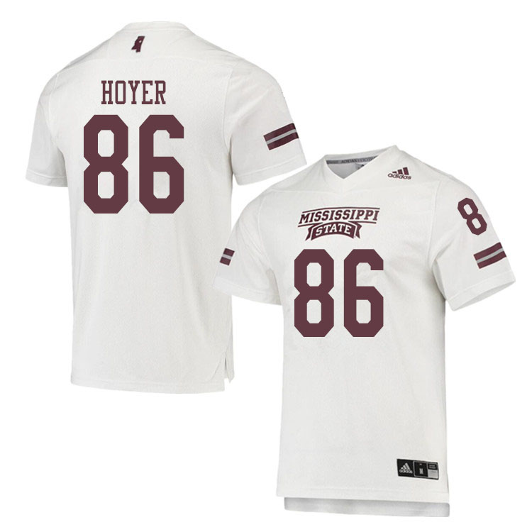 Men #86 Jordon Hoyer Mississippi State Bulldogs College Football Jerseys Sale-White